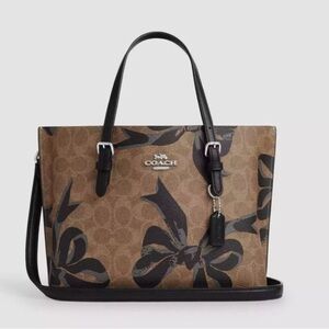 NWT Coach Mollie 25 with Bow Print CZ767 Tan Black